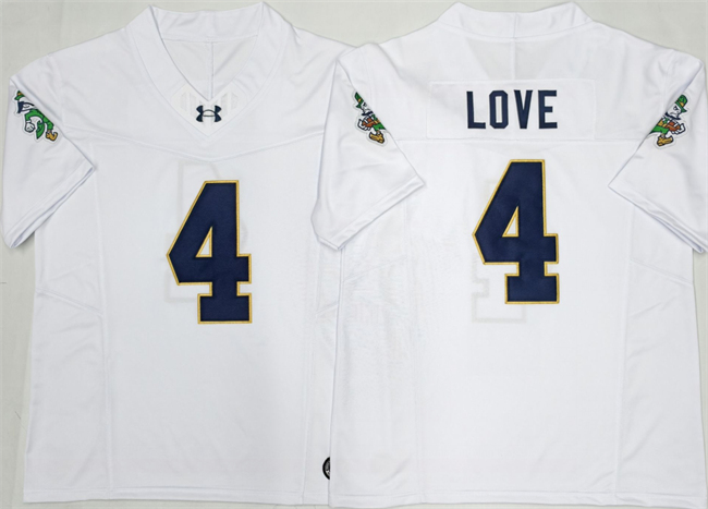 Men's White Notre Dame Fighting Irish #4 Jeremiyah Love F.U.S.E. Limited Stitched Jersey